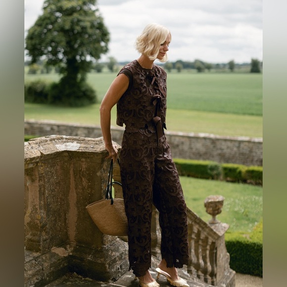 Antonio Melani x Jennifer Sumko Sara Laser Cut Lace High Rise Full Length Pants - Picture 8 of 11